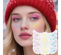 8 PCS Paillettes Visage Festival, Tatouage Enfant Noël Strass Visage Glitter Freckles Maquillage Festival Tatouage Ephemere Femme Gommettes Pinata Anniversaire Fille Cadeau Jouet Enfant Femme Noël