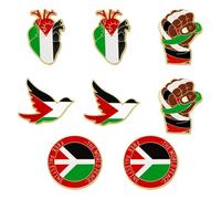 8 PCS Palestine Pin, drapeau palestine, Broches de Drapeaux Nationaux Palestiniens pour Femmes et Hommes, Badge de Revers en émail pour les Pacifistes Patriotes et les Musulmans Décoration