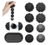 8 pcs Pierres Sensorielles Anti-Stress en Silicone, Parfaites Contre Le Stress & l'agitation (Convient aux Adultes et aux Personnes âgées de 14 Ans et Plus) (Noir)