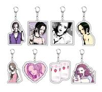 8 Pcs Porte Clés Na Na Osaki Komatsu Pendentifs Porte-Clés Anime Figurine Na Na Cosplay Chaîne Acrylique Sac Decor
