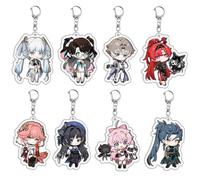 8 Pcs Porte Clés Wuther Wave Jeux Wuther Wave Jiyan Jinhsi Changli Figurine Pendentifs Porte-Clés Decoration Acrylique Keychain