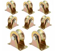 8 Pcs Poulie Simple pour de Levage Mouflage - Rail Roulette Portail Coulissan - Roue Gorge Forme en U de 55mm - Poulies Cable pour Treuil Roue Gorge - Pour cordes cordes en acier etc