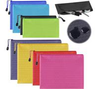 8 Pcs Pvc Document Pouch,A4 B5 A5 A6 Waterproof Zip Document Pouch,Folder Organizer Pouch For Office Supplies Bill Storage And Cosmetics