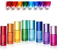 8 pcs Roll on Vide 5ml,Mini Roll on Huiles Essentielles Vide coloré,Tube Roll on Vide, Recharge roller pour Aromathérapie,Parfum, Massage