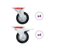 8 pcs Roulettes pivotantes 100 mm