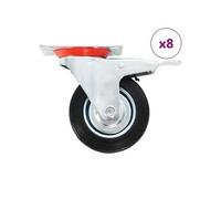 vidaXL Roulettes 8x pivotantes avec frein – double roues 100 mm capacité 70 kg