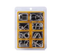 Zerodis 8 Pcs/Set Casse-Tête-Métal métallique IQ Cerveau Teasers Anneaux De Puzzle Jouet à Séparer Jeu de Société pour Enfants et Adultes