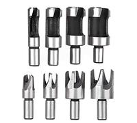 8 pcs/set En Acier Au Carbone Bois Plug Cutter 10mm Tige Ronde Foret Accessoire