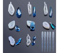 8 Pcs Silikonform Gießform Resin Form And 5 Pcs Plastic Dropper Moulding Resin For Jewelry Making Pendants