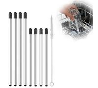 8 Pcs Supports Lave-Vaisselle pour Bouteilles, Compatible avec pes Bouteilles Sodastream, Support en Acier Inoxydable pour Toutes les Paniers Standard, avec Bouchon en Silicone 24 cm et 18 cm