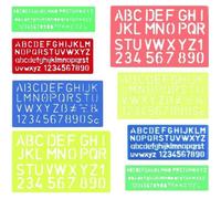 8 pcs Trace-Lettres en Plastique Pochoir Lettre Alphabet Règle à Lettres Normographe regle pour ecrire AlphabetSymbole Pochoir de