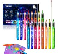 8 Pcs Uv Neon Face Paint Pens, UV Glow Face and Body Paint Markers Set, Glow In The Dark Faces Paints Marker, Glows In The Dark Washable Multi-Sur Art Pens, for Temporary Tattoo (2sets)