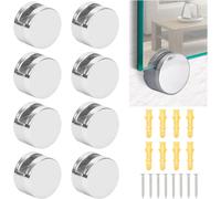 8 Pcs Zinc Alloy Mirror Clips Wall Mount for Mirror and Glass 3-7mm Thick,with 8 Stainless Steel Screws and 8 Dowels