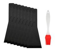 8 pelles à casseroles antiadhésives,pelles de cuisine, avec 1 pinceau à huile rouge, Pelle à fromage, Outils de cuisson de cuisine, Pelle de cuisson, Utilisé dans les cuisines et les pâtisseries