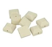 8 perles en bois cabochon carré 10 x 4 mm - Artemio Beige