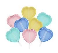 8 Pièces Moules à Glace en Silicone avec Bâtonnets et Couvercles | Moules à Esquimaux en Forme de Cœur, Sans BPA, Réutilisable, Conception Empilable, pour Jus, Yaourt et Fruits, 4 Couleurs