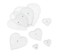8-Piece Acrylic Heart Quilting Templates for Sewing and Cutting Patterns