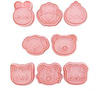 8-Piece Animal Cookie Cutter Set PP Pink Baking