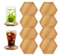 8 Pièce Dessous de Verre Vides en Bambou, Dessous de Verre en Mosaïque | Sottobicchieri in Legno per Bevande, Dessous de Verre Base Bambou, pour Plantes, Gobelets