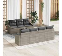 8-Piece Outdoor Patio Furniture Set, Modern Garden Sofa Set with Table, Light Grey & Dark Grey All-Weather Wicker Rattan Sectional Seating for Terrace, Backyard, Poolside Lounge and Entertainment