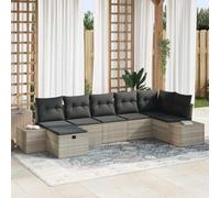 8-Piece Outdoor Patio Furniture Set, Poly Rattan Modular Sectional Sofa with Cushions, Waterproof Garden Conversation Set for Terrace, Balcony, Backyard, Durable Weather Modern Lounge Seating