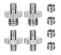 8 Piece Screw Adapter Camera Screw 1/4"" to 3/8"" Converter Nuts Screws for Tripods and Monopods, Balls, Flash Lights, Reflex DSLR, Bracket and Lamps