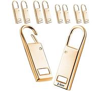 8 pièce Tirettes de Réparation Fermeture Eclair Or, Onglets Zip de Rechange, Attache Fermeture Eclair, Valise, Sac A Dos, Languette De Réparation Pour Zipper (Or)