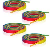 8 Pièces 120 cm/ 47,24 Pouces Lacets Colorés Arc-en-Ciel Lacets de Chaussures d'Entraînement Plats Longs Lacets de Chaussures Élastiques Colorés pour Adulte Formateurs Sports Sneakers