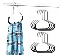 8 Pièces 14 × 15 cm Porte Foulard, Cintre pour Foulard à Anneau, Noir Cintres en Métal pour Chapeaux, Antidérapants Rangement pour Chapeaux Cintre, pour Écharpes, Cravates, Ceintures, Serviette, Châle