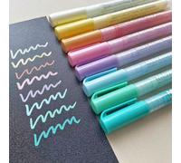 8 pièces/16 pièces Set de stylos marqueurs acryliques de couleur pastel, convient pour le bureau, l'école, la peinture, l'écriture, essentiel pour la rentrée scolaire Taille Unique,Ensemble de 8 pièce