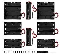 8 Pièces 18650 Support de Batterie Kits, KUOQIY 1/2/3/4 x 3.7V Boîtier de Batterie avec Fils, avec Tournevis et Vis