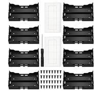 8 Pièces 18650 Support de Batterie, KUOQIY 2 x 3.7V 18650 Boîtier de Batterie avec Pin, avec 2 Pièces Boîte à Piles en Plastique et Tournevis et Vis (2 Piles)