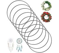 8 pièces 25cm Le Noir Cercle Métal, Cerceau Floral en Métal, Anneau pour Couronne pour Cerceau Floral de DIY, Noël Décor, Artisanat Mural, Couronne de Mariage, Cercle Attrape Reve