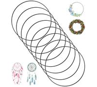 8 pièces 30cm Le Noir Cercle Métal, Cerceau Floral en Métal, Anneau pour Couronne pour Cerceau Floral de DIY, Noël Décor, Artisanat Mural, Couronne de Mariage, Cercle Attrape Reve
