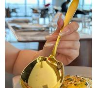 8 pièces/4 pièces/2 pièces/1 pièce Louche à soupe en acier inoxydable, grande cuillère de service épaisse et durable pour buffet d'hôtel et restaurant, vaisselle, cuillère à dessert, set de couverts 1