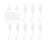 8 Pièces 50 Ml De Bouteille De Presse Transparente, 2 Pièces D'Entonnoir Et 1 Marque Vierge, Bouteille Fiscale De Fluide, Mini Entonnoir, Autocollants Écrits, Outils De Livraison.