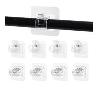 8 Pièces Accroche Rideau sans Perçage, Auto-Adhésif Résistant, Support Tringle Rideaux sans Percage, Collez et Suspendez Instantanément Rideaux, Serviettes et Plus