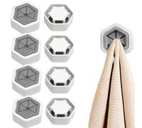 8 Pièces Accroche Torchon Mural, Push to Auto-Adhésifs Crochet Porte-Serviettes Hexagonale, Accroche Torchons Adhesif pour Salle de Bain, Cuisine et Maison, Aucun Perçage Requis