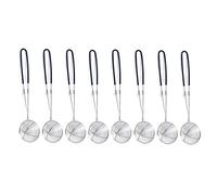 8 pièces Acier Inoxydable Spider Passoire Pot Écumoire avec Silicone Poignée Cuillère à Passoire, Écumoire à Mailles Fines avec Poignée Longue Petit Passoire pour Thé au Lait Perlé (Noir)