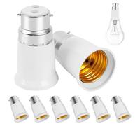 8 Pièces Adaptateur B22 vers E27, Convertisseur de Douille Baïonnette B22 à E27 pour Ampoule LED, Incandescente, Halogène, CFL, 0-220V, Adaptateur Culot Douille pour Éclairage Domestique