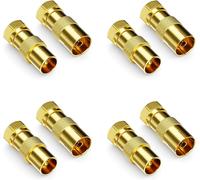 8 Pièces Adaptateur de Câble Sat comme Set-Connecteur F sur 4X Prise D'antenne & 4X Prise D'antenne Connecteur D'antenne Coaxial Coupleur pour Câble Coaxial Câble D'antenne