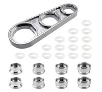 8 Pièces Adaptateur Robinet Kit, avec 1 Clé D'aérateur 6 en 1 M16/M18/M20/M22/M24/M28 et 16 Joints, Adaptateur de Robinet pour Raccords de Tuyaux, Eviers, Filtres à Eau (Argent)