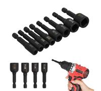 8 Pièces Adaptateurs de Taraudage M4-M16 1/4", Adaptateur de Douille à Tige Hexagonale, Machine Robinet Carré Filetage Conducteur Adaptateur pour Perceuse Électrique, Acier Allié, 50mm