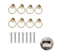 8 Pièces Ancien Poignées Tirage Rétro Anneaux, Anneaux Boutons Pull de Poignée, Bague de Tiroir en Laiton, pour Armoires à Portes,