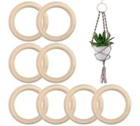 8 Pièces Anneaux 10cm Bois,Anneaux En Bois Brut Pour Loisirs Créatifs,Jeu De Ruban Bouquet Marriage,Anneau Bois Nature,Macramé Et Fabrication De Bijoux 100 Mm,Pour Rubans Déco,Loisirs Créatifs