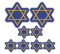 8 Pièces Appliqué Brodé Hanoukka Étoile de David Bleu Polyester | Motif Festif, Couture ou Thermocollant, Réparation Rapide des Vêtements, Loisirs Créatifs pour Familles et Enseignants
