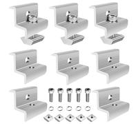 8 Pièces Attaches Photovoltaïques Aluminium AL6005-T5,Fixation pour Panneaux 30&35mm - Anodisation 10 μm - Avec Vis M8*35 et Écrous Coulissants - Système de Fixation pour Structures Solaires