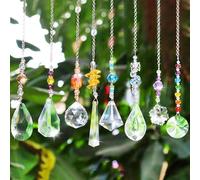 8 Pièces Attrape-Soleil en Cristal, Pendentif Prisme, Suncatcher pour la Décoration, Ornement Capteur, Arc-en-Ciel Suspendu pour Fenêtre Maison du Jardin