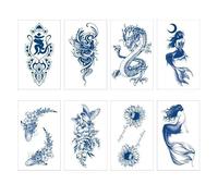 8 Pièces Autocollants De Tatouage Semi-Permanent De Jus De Plantes Autocollants De Tatouage Temporaire Imperméables Et Résistants À La Sueur