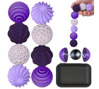 8 Pièces Balles Fidget Magnétiques en Silicone, Boules Anti-Stress Magnétiques en Silicone, Magnétiques Texturées Sensoriels Silicone Fidget Toys pour Adaptés au Tdah, à l'Autisme